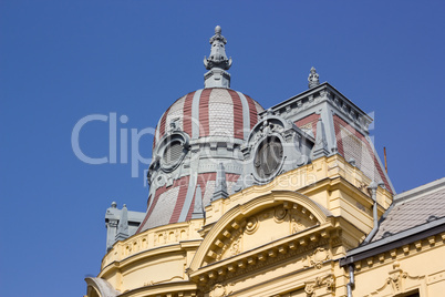 Building roof in Zagreb, Croatia