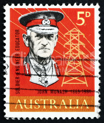 postage stamp australia 1965 general sir john monash
