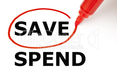 Save or Spend with Red Marker