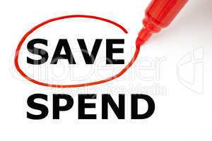 Save or Spend with Red Marker