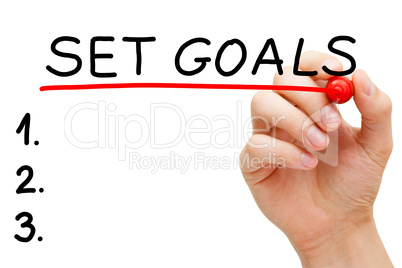Set Goals Hand Red Marker