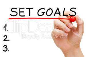 Set Goals Hand Red Marker