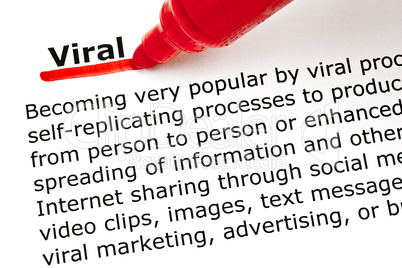 Viral underlined with red marker