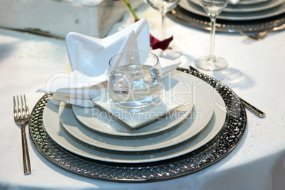 elegant table set for a wedding dinner