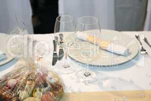 Table setting for elegant dinner