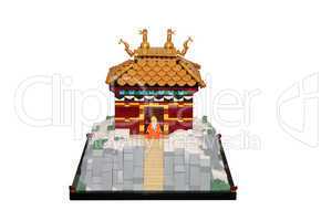 Buddhist monastery made of lego blocks
