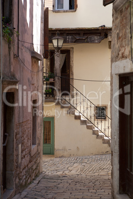 Mediterranean stone streets of Rovinj, Croatia