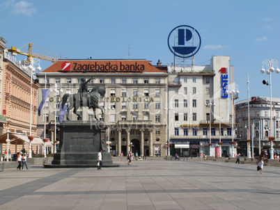 Main city square in Zagreb, Croatia