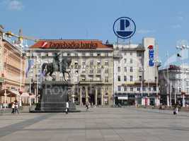Main city square in Zagreb, Croatia