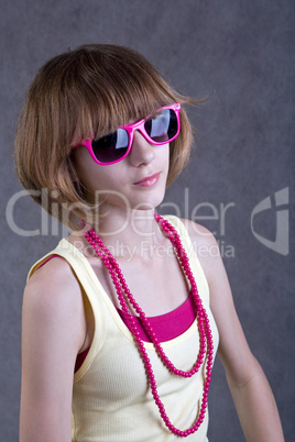 Teenage girl with sunglasses