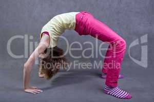 Teenage girl stretching