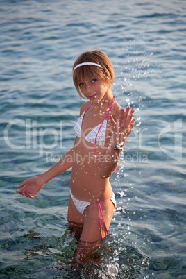 Teenage girl in bikini