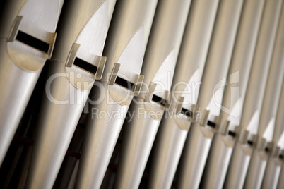 Close up shot of the organ tubes