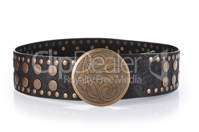 Female belt with flower shaped buckle