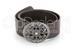 Female belt with flower shaped buckle