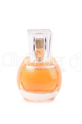 Elegant perfume bottle isolated on white