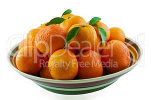 tangerines in a ceramic bowl