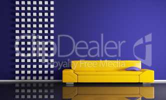 Modern interior with sofa 3d render