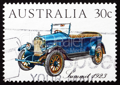 postage stamp australia 1984 summit 1923, vintage car