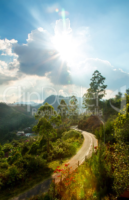 mountains landscape and road