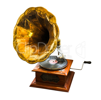 gramophone on white background