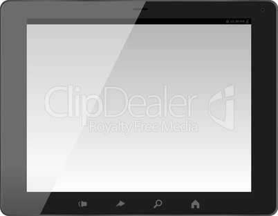 Realistic tablet pc computer with blank screen isolated on white background