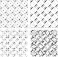 Set of monochrome geometric seamless patterns, backgrounds collection