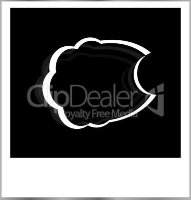 Photo frame with abstract cloud, isolated on white