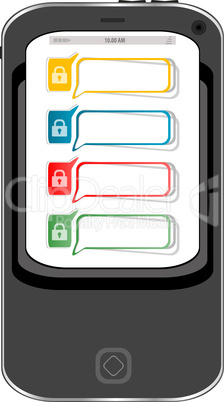 Safely concept: cellphone with lock set