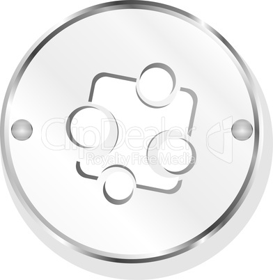 Metal button with abstract symbol