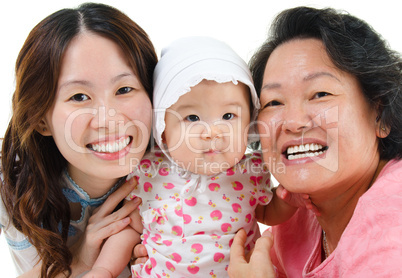 Three generations Asian family