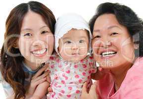 Three generations Asian family