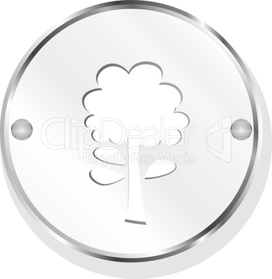 Flower Icon on Metal Internet Button