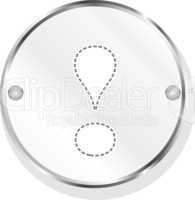 metallic button exclamation mark symbol attention sign