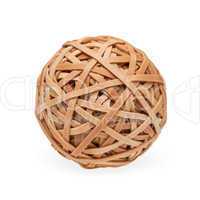 Brown rubberband ball with path