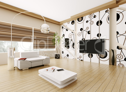 Modern living room interior 3d