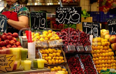 Fruit market in Barcelona, Spain