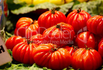 Red tomatoes at the market.