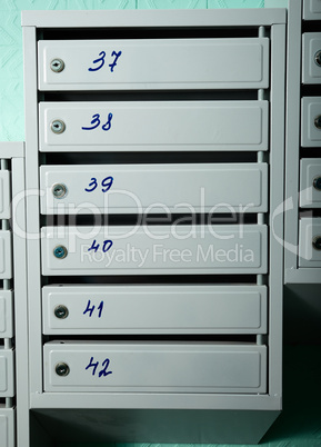 Mailboxes with flat numbers.