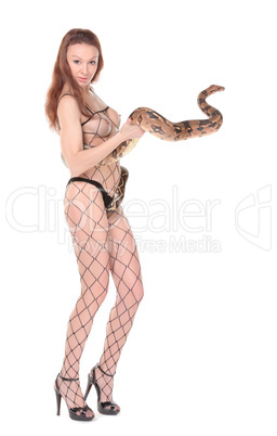 Erotic Woman with a Boa
