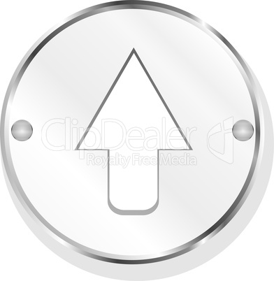 metal icon with arrow on white background