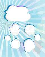 Cloud and blue rays - abstract background