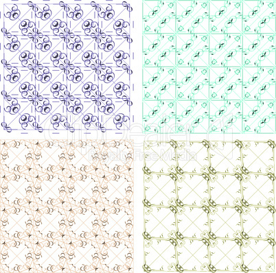 Seamless wallpaper pattern set