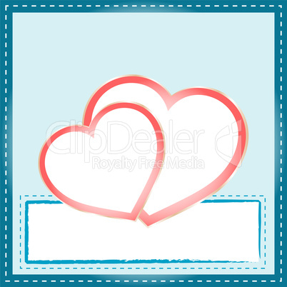 Beautiful Abstract Background with two Heart Silhouette