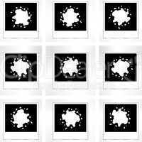 Polaroid photo frame set with abstract blots