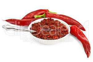 Adjika with fresh hot pepper
