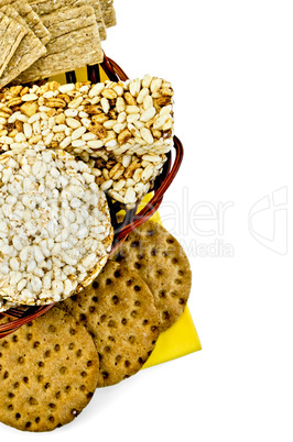 Crispbread in a basket