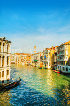 View to Grande Canal in Venice from the Rialto bridge
