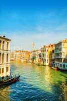 View to Grande Canal in Venice from the Rialto bridge
