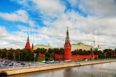 Panoramic overview of downtown Moscow with Kremlin